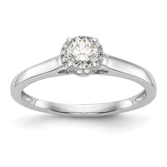Buy Exclusive 14K White Gold Halo Engagement Ring, 1/5 Carat Center Stone & Accents