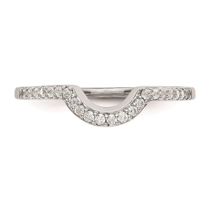 Buy 14K White Gold 1/6 Carat Curved Wedding Band - Stylish & Affordable!-4