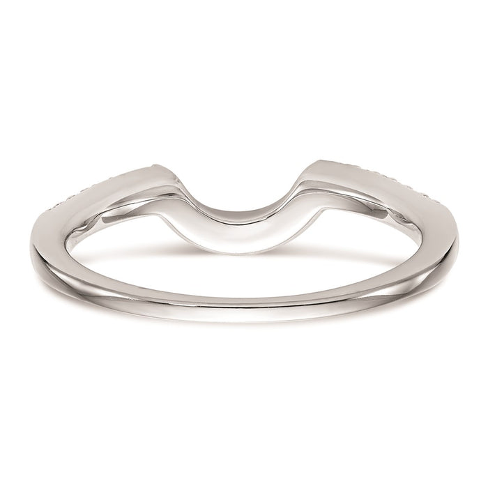Buy 14K White Gold 1/6 Carat Curved Wedding Band - Stylish & Affordable!-5