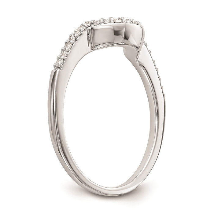 Buy 14K White Gold 1/6 Carat Curved Wedding Band - Stylish & Affordable!-6