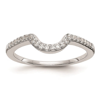 Buy 14K White Gold 1/6 Carat Curved Wedding Band - Stylish & Affordable!