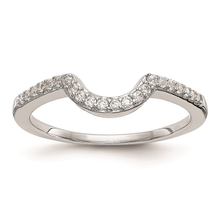 Buy 14K White Gold 1/6 Carat Curved Wedding Band - Stylish & Affordable!-1