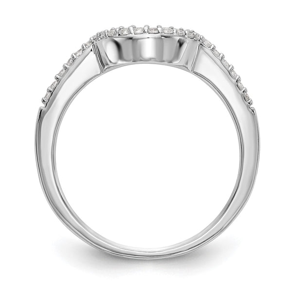 14K White Gold Contoured Wedding Band with 1/6 Carat Diamonds - Style GR1-1022556