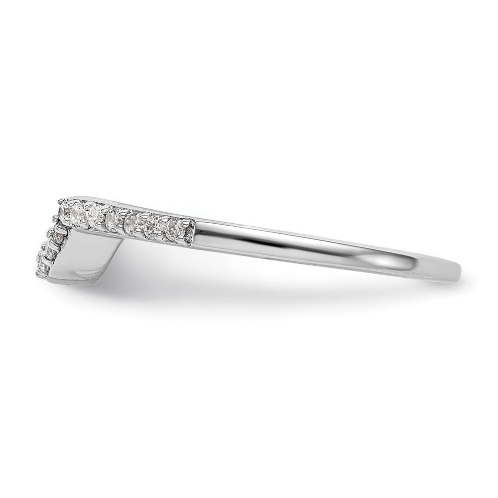 Buy Exclusive 14K White Gold Contoured Wedding Band with 1/6 Carat Diamonds