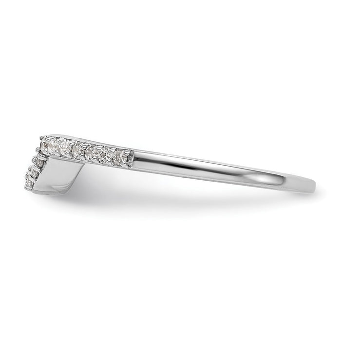 Buy Exclusive 14K White Gold Contoured Wedding Band with 1/6 Carat Diamonds-3