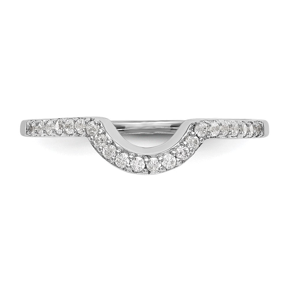Buy Exclusive 14K White Gold Contoured Wedding Band with 1/6 Carat Diamonds