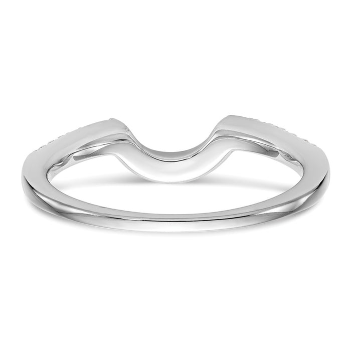 Buy Exclusive 14K White Gold Contoured Wedding Band with 1/6 Carat Diamonds-5