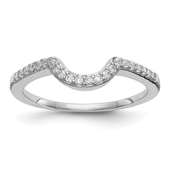 Buy Exclusive 14K White Gold Contoured Wedding Band with 1/6 Carat Diamonds