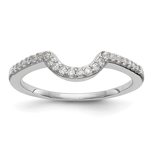 Buy Exclusive 14K White Gold Contoured Wedding Band with 1/6 Carat Diamonds