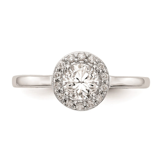 Buy Affordable 14K White Gold Halo Engagement Ring Setting for 1/2 Carat