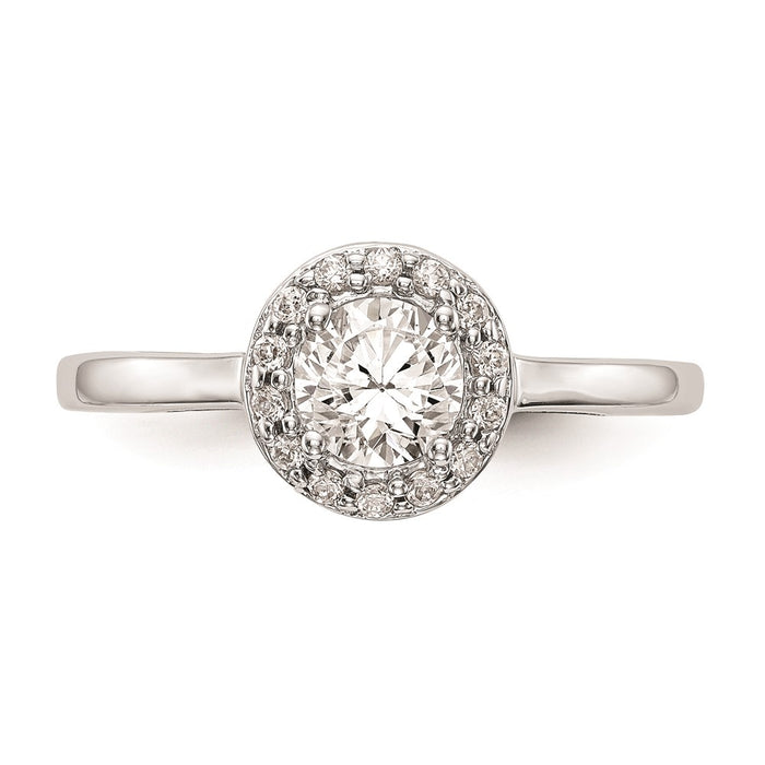 Buy Affordable 14K White Gold Halo Engagement Ring Setting for 1/2 Carat-2