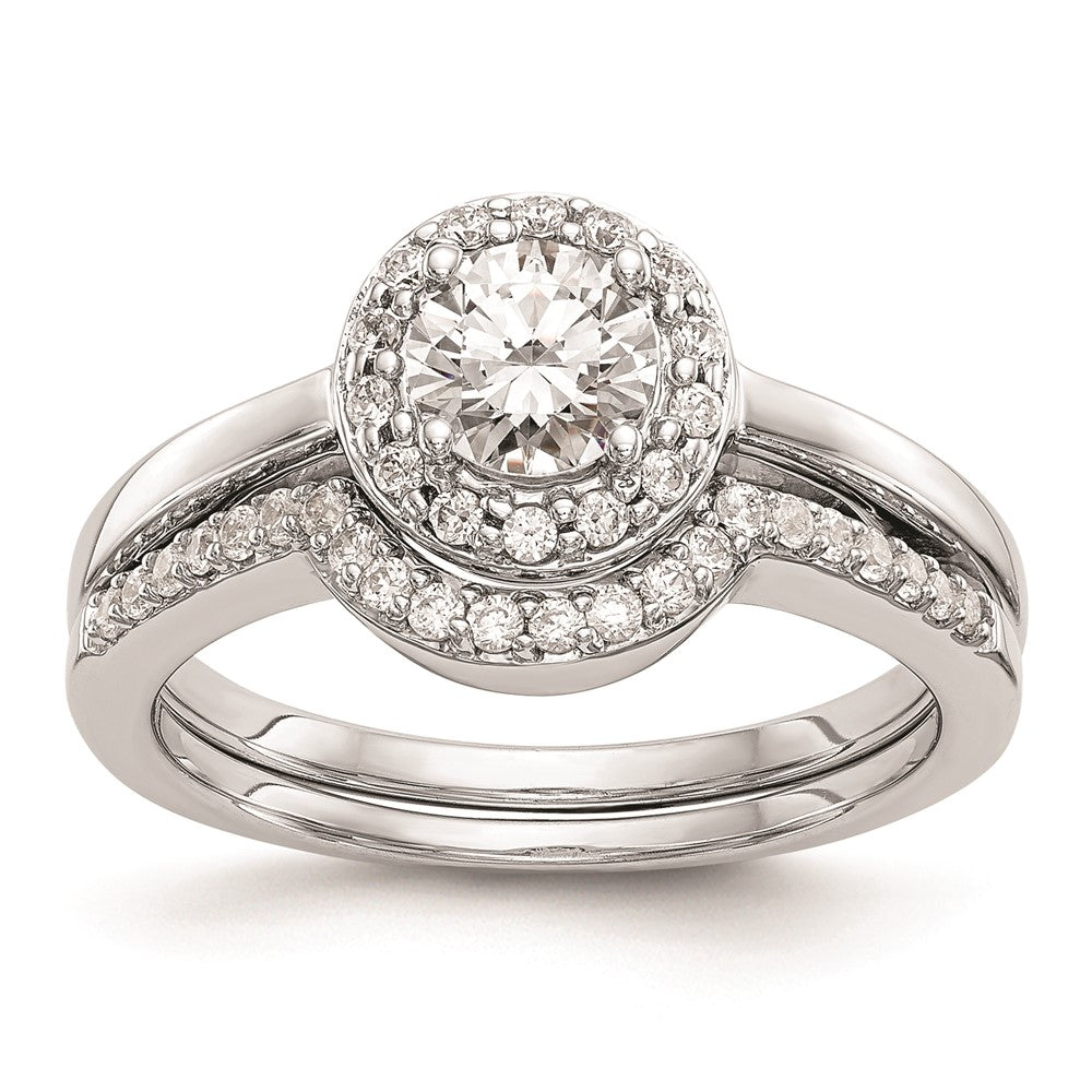 Buy Affordable 14K White Gold Halo Engagement Ring Setting for 1/2 Carat