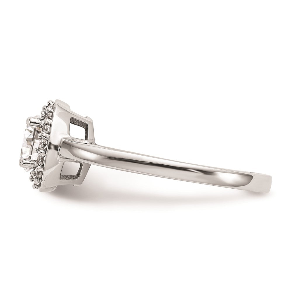 High-Quality 14K White Gold Halo Engagement Ring Setting for 3/4 Carat Stone