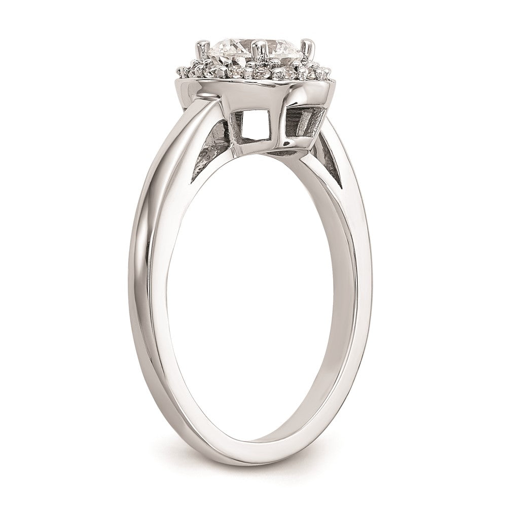 High-Quality 14K White Gold Halo Engagement Ring Setting for 3/4 Carat Stone