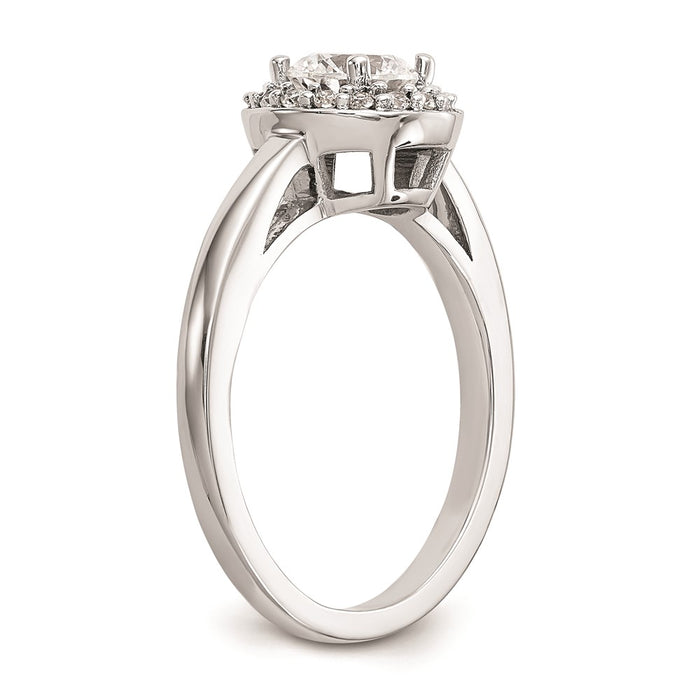 High-Quality 14K White Gold Halo Engagement Ring Setting for 3/4 Carat Stone-6