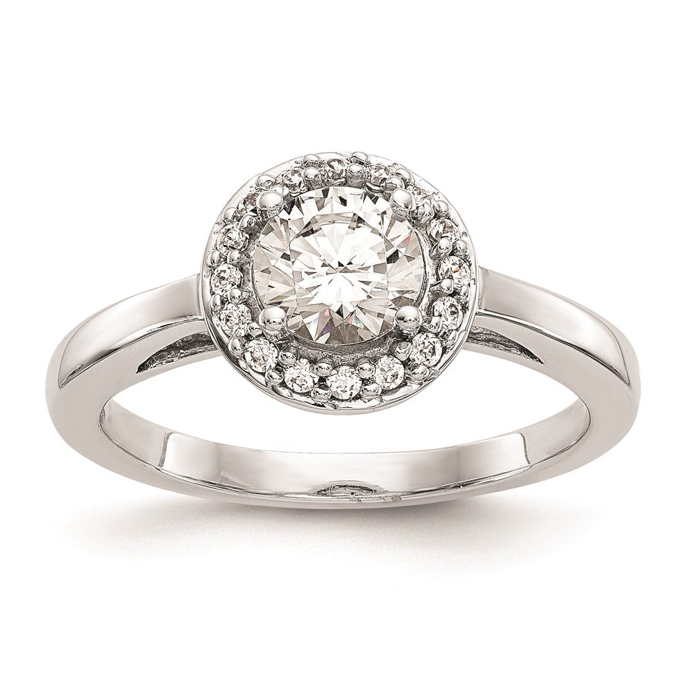High-Quality 14K White Gold Halo Engagement Ring Setting for 3/4 Carat Stone