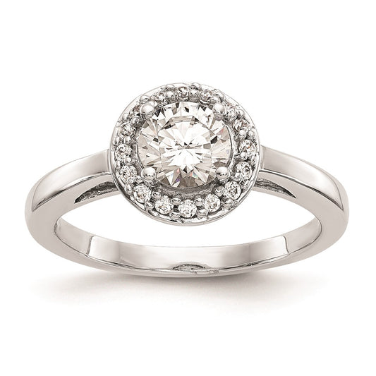 High-Quality 14K White Gold Halo Engagement Ring Setting for 3/4 Carat Stone
