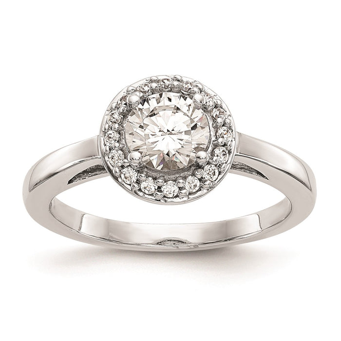 High-Quality 14K White Gold Halo Engagement Ring Setting for 3/4 Carat Stone-1