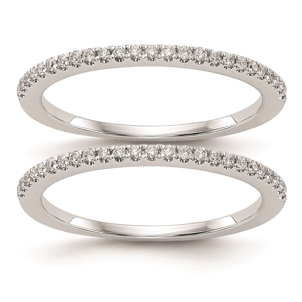 High-quality 14K White Gold Wedding Band Mountings - Stylish Set of 2
