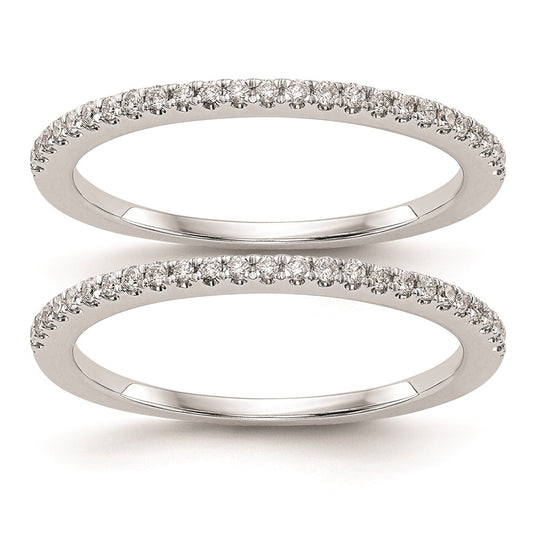 High-quality 14K White Gold Wedding Band Mountings - Stylish Set of 2