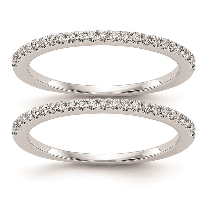 High-quality 14K White Gold Wedding Band Mountings - Stylish Set of 2-1
