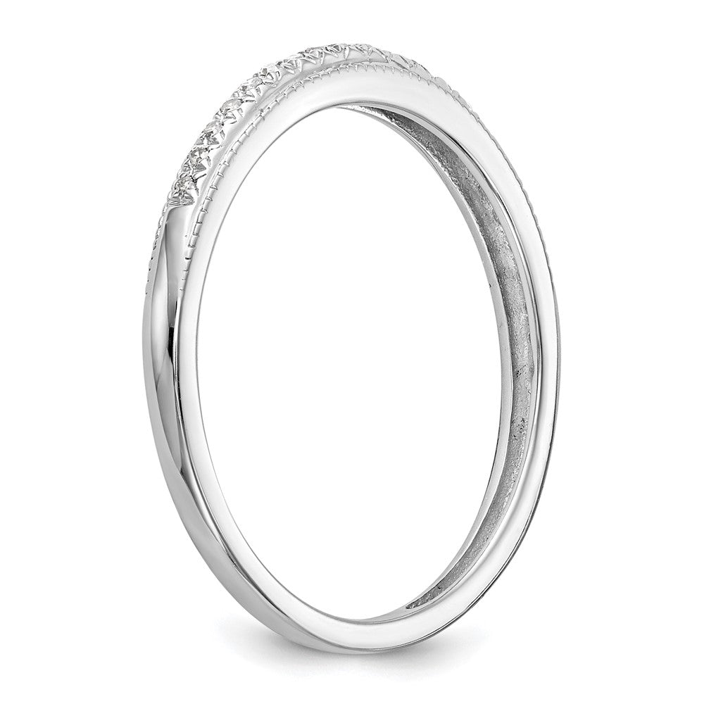 Buy Designer 14K White Gold Diamond Wedding Band Set - 1/8 Carat, Affordable Pair