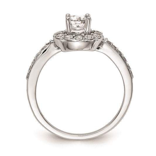 Buy 14K White Gold Halo Engagement Ring Setting - 1/2 Carat, Stylish Value!