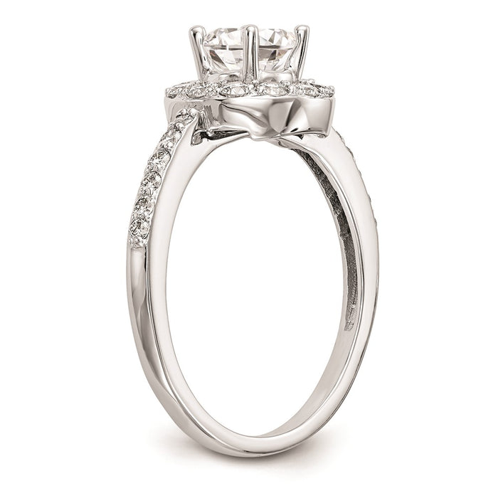 Buy 14K White Gold Halo Engagement Ring Setting - 1/2 Carat, Stylish Value!-6