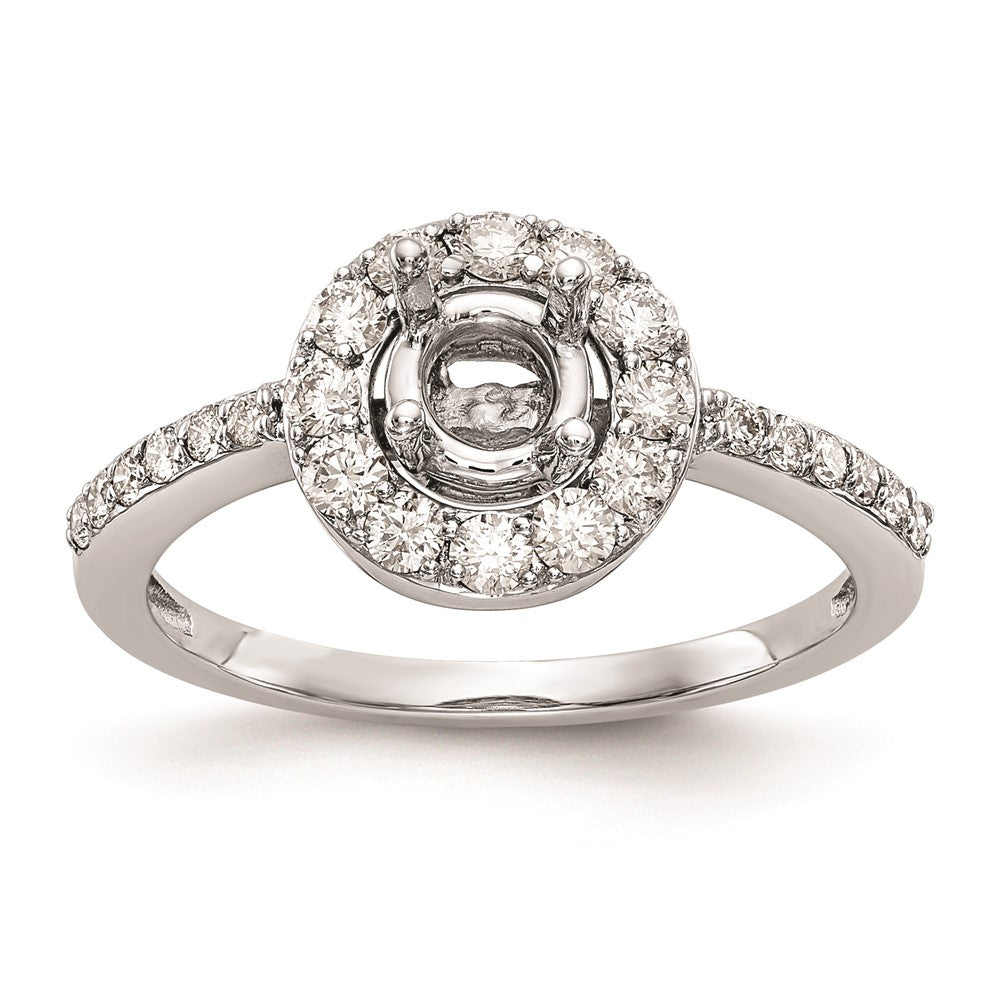 Buy 14K White Gold Halo Engagement Ring Setting - 1/2 Carat, Stylish Value!