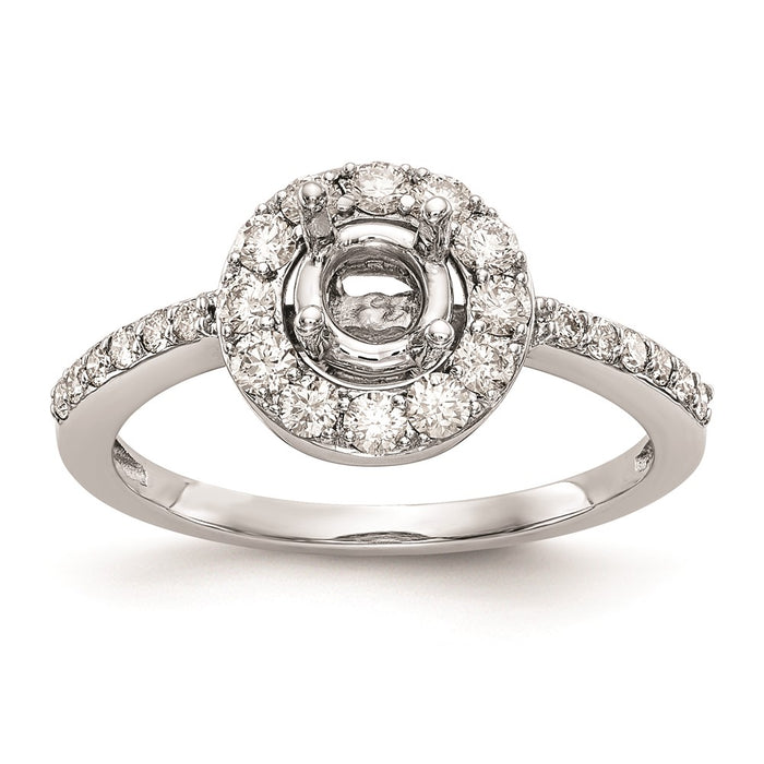 Buy 14K White Gold Halo Engagement Ring Setting - 1/2 Carat, Stylish Value!-8