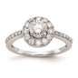 Buy 14K White Gold Halo Engagement Ring Setting - 1/2 Carat, Stylish Value!-1