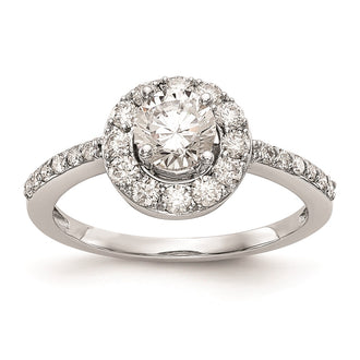 Buy 14K White Gold Halo Engagement Ring Setting - 1/2 Carat, Stylish Value!