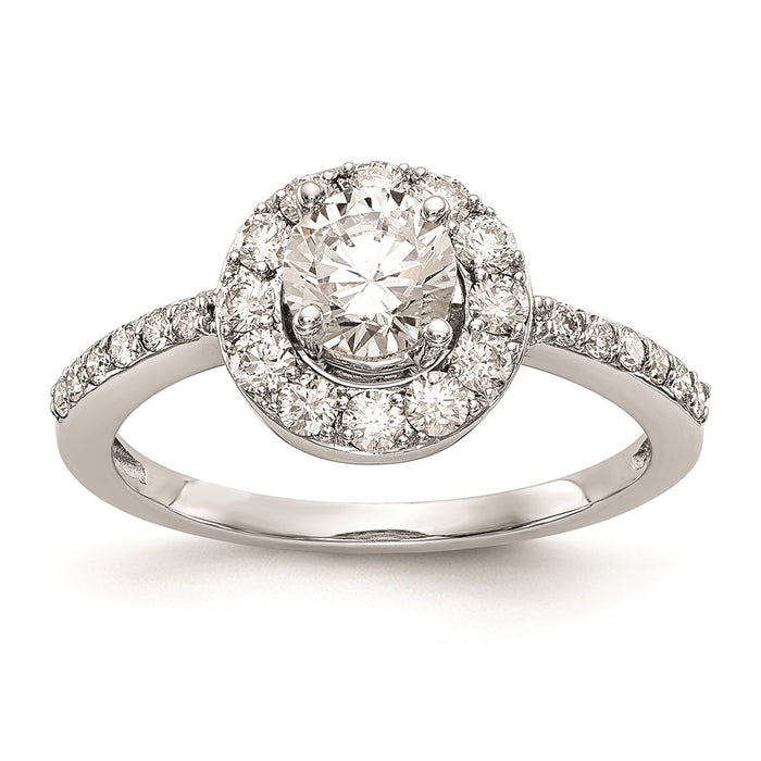 Buy 14K White Gold Halo Engagement Ring Setting - 1/2 Carat, Stylish Value!-1