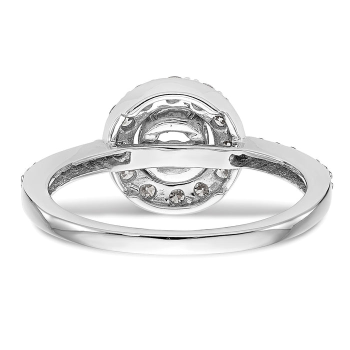 High-Quality 14K White Gold Halo Engagement Ring for 1/2 Carat Diamond-5
