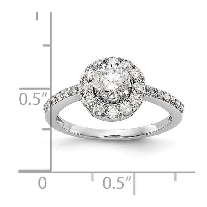 High-Quality 14K White Gold Halo Engagement Ring for 1/2 Carat Diamond-8