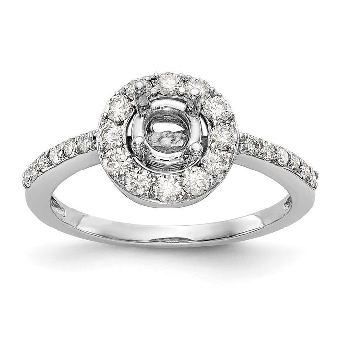 High-Quality 14K White Gold Halo Engagement Ring for 1/2 Carat Diamond-9