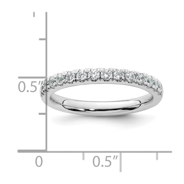 Exclusive 14K White Gold 3/8 Carat Diamond Eternity Wedding Band | Stylish Value-7