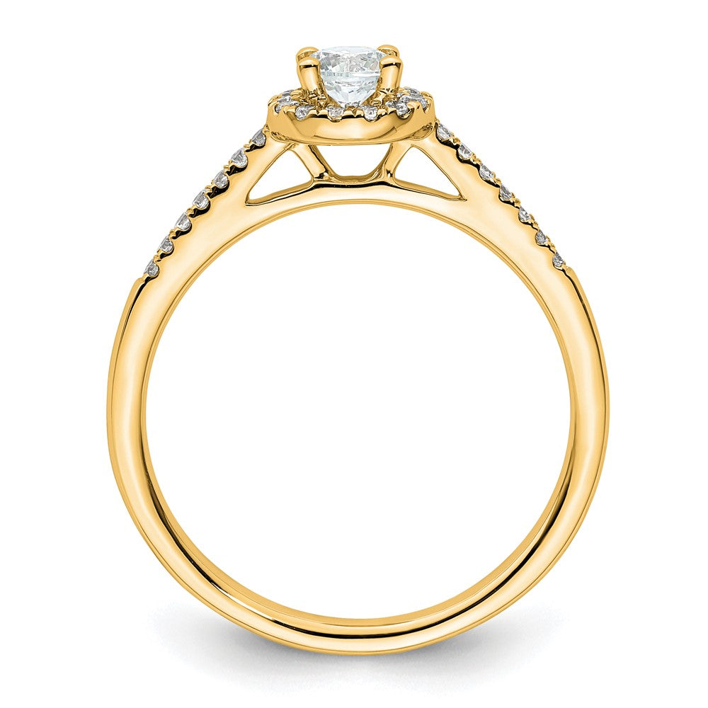 Buy Exclusive 14K Yellow Gold Round Diamond Halo Semi-Mount Ring - Stylish Value