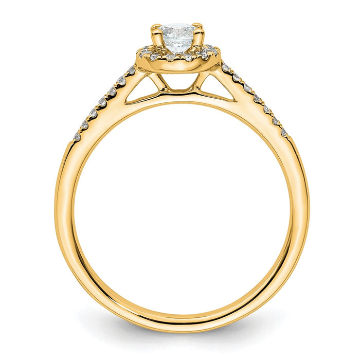 Buy Exclusive 14K Yellow Gold Round Diamond Halo Semi-Mount Ring - Stylish Value-2