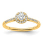 Buy Exclusive 14K Yellow Gold Round Diamond Halo Semi-Mount Ring - Stylish Value-1