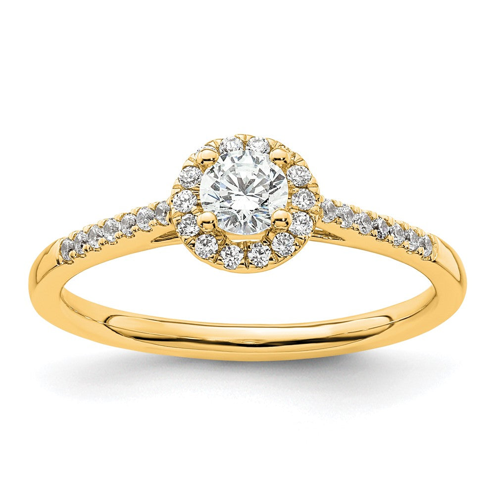 Buy Exclusive 14K Yellow Gold Round Diamond Halo Semi-Mount Ring - Stylish Value