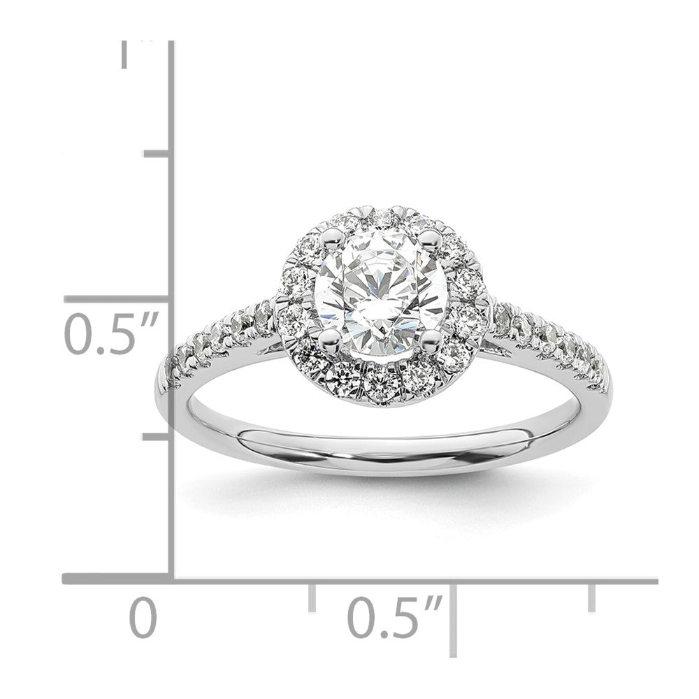 Buy 14K White Gold Halo Engagement Ring for 3/4 Carat Center | Stylish Value