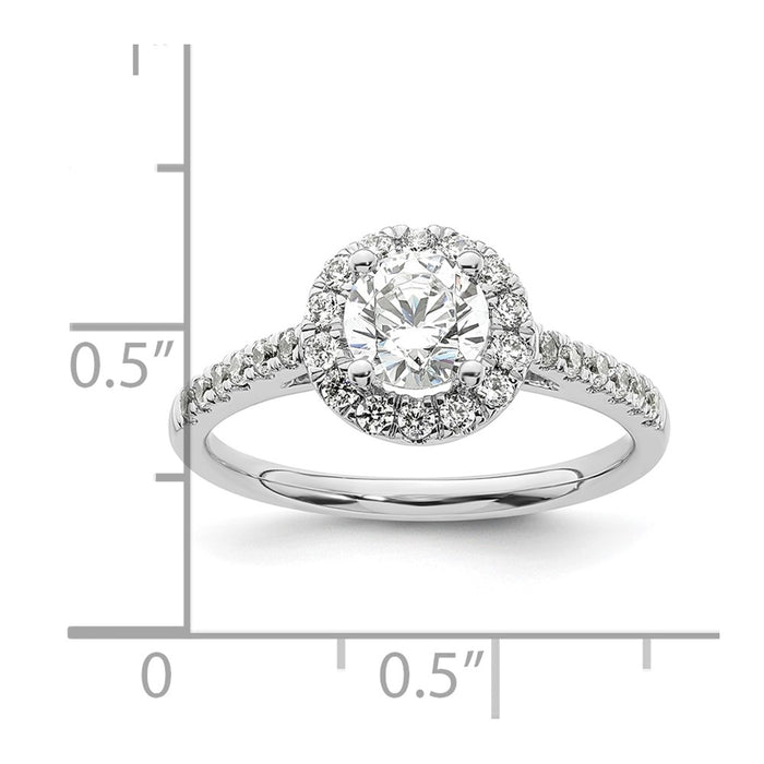 Buy 14K White Gold Halo Engagement Ring for 3/4 Carat Center | Stylish Value-8