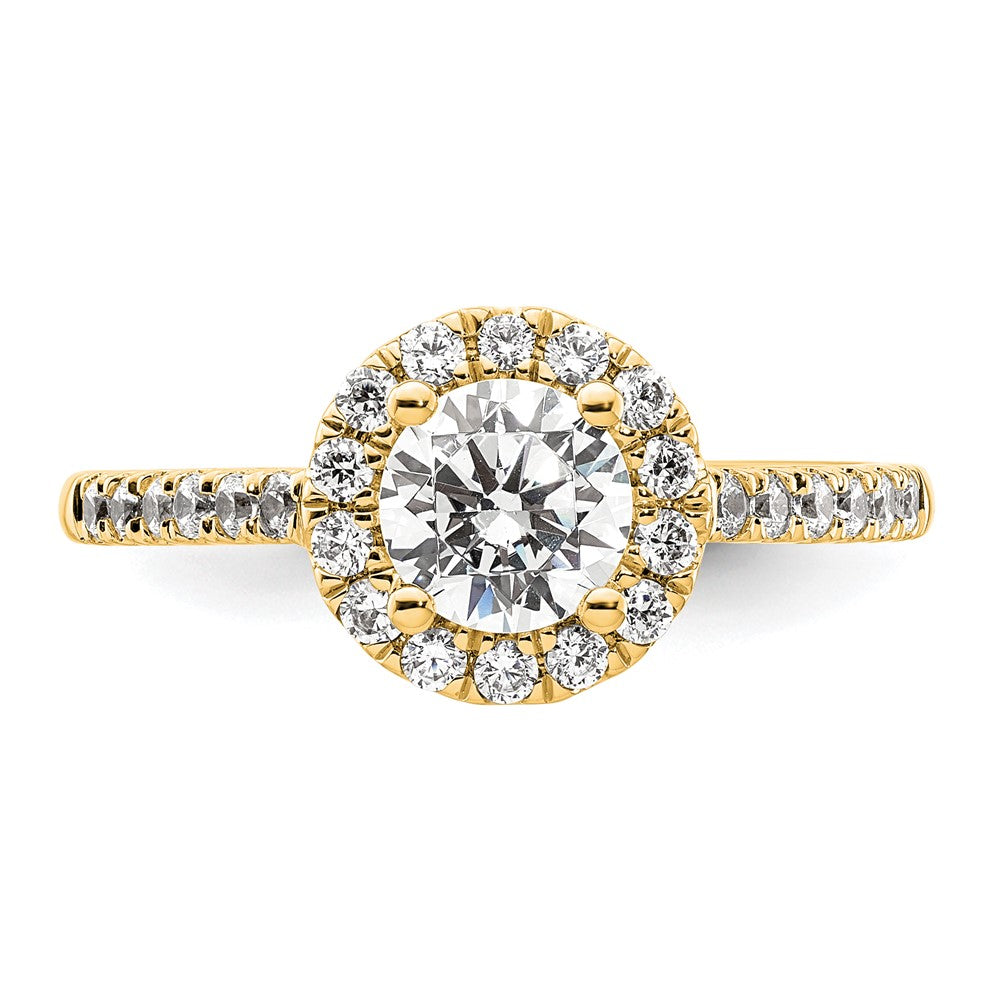 Buy Stylish 14K Gold Round Diamond Halo Semi-Mount Engagement Ring - Value Design