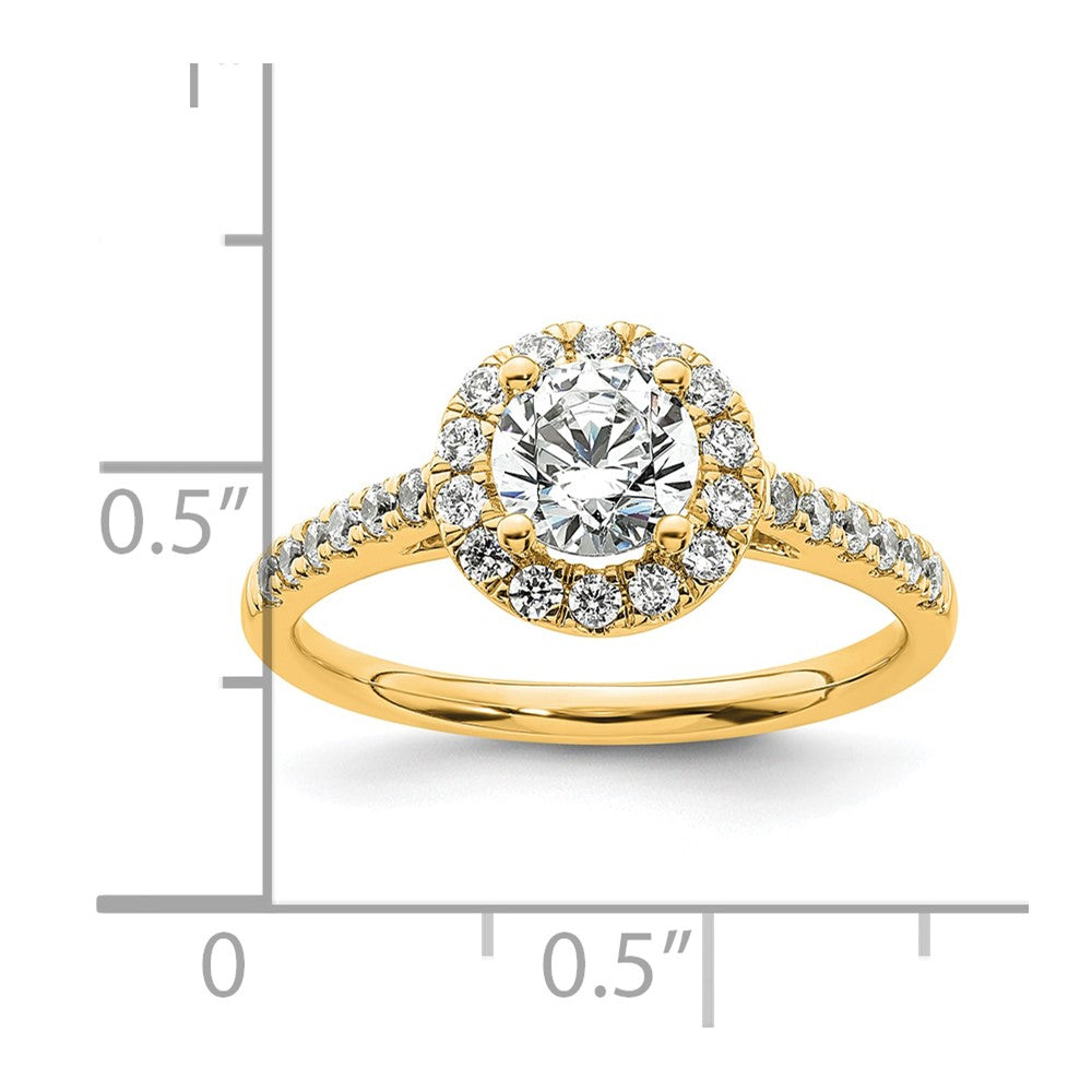 Buy Stylish 14K Gold Round Diamond Halo Semi-Mount Engagement Ring - Value Design