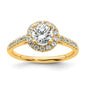 Buy Stylish 14K Gold Round Diamond Halo Semi-Mount Engagement Ring - Value Design-1