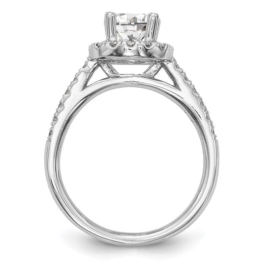 Buy Stylish 14K White Gold Halo Engagement Ring for 1 Carat Center, 1/2 CT Accents