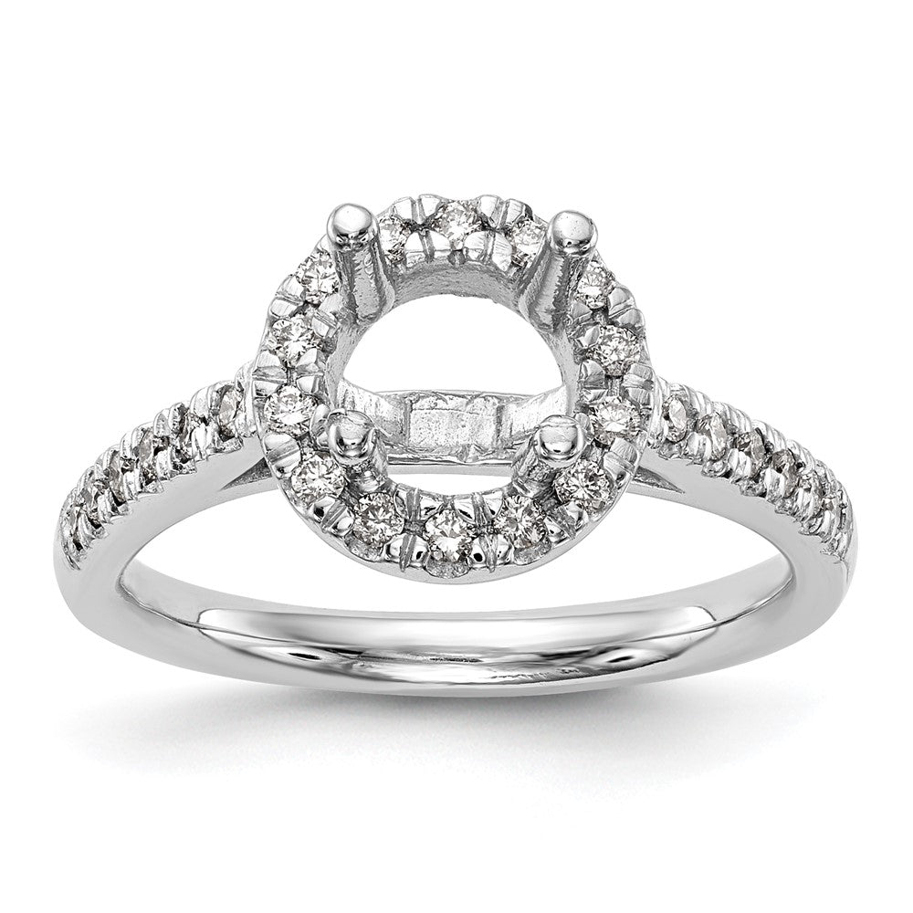 Buy Stylish 14K White Gold Halo Engagement Ring for 1 Carat Center, 1/2 CT Accents