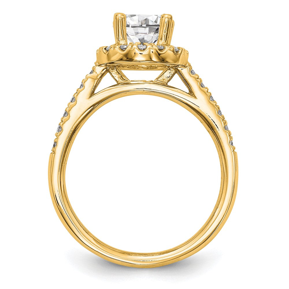 Buy Exclusive 14K Gold Round Diamond Halo Engagement Ring - Stylish Semi-Mount