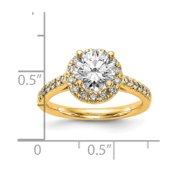 Buy Exclusive 14K Gold Round Diamond Halo Engagement Ring - Stylish Semi-Mount-8